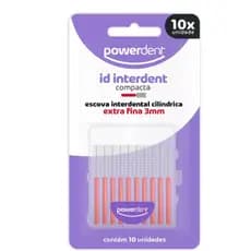 Escova interdental cônica 2 a 4mm Powerdent Pacote com 10 Unidades Higienizar Aparelho Protese Fixa