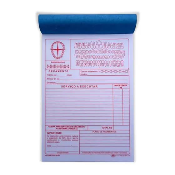 Bloco para Orçamento  PromedEmbalagem com 5 blocos com 50 folhas cada 22 x 15,4 cm