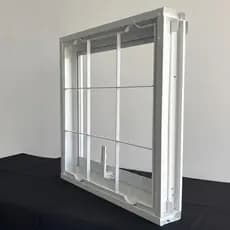 Vitro Maxim Ar 50x50cm Aço Galvanizado Com Grade Sem Vidro Banheiro Lavanderia Resistente-LH Móveis