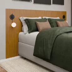 Cabeceira Módulo Ripado Casal, Queen e King em MDF 253x106 cm Adesiva Fácil Instalação - LH Móveis