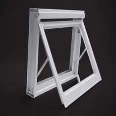 Janela Vitrô Maxim - ar de Aço Galvanizado 50x50cm Basculante Sem Grade Lavabo, Lavanderia-LH Móveis