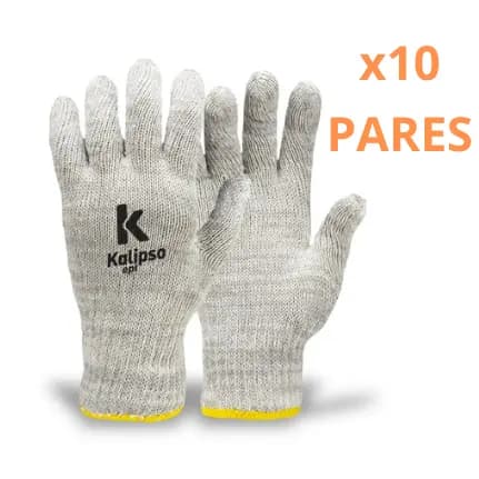 Kit 10 Luva Cotton Tricotada Mesclada Kalipso CA 34473 Tatil Construcao Limpeza Logistica Agricola