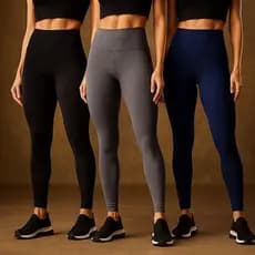 Kit 3 Calça academia feminina, calça legging academia fitness confortável, legging academia canelada