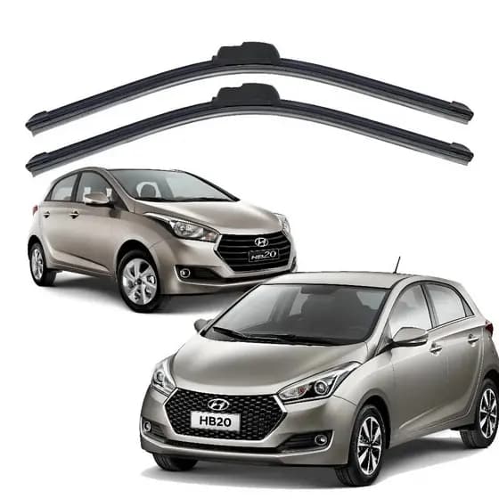 Par de Palhetas Limpador de Para-brisa Silicone Premium 22”/16” para Hyundai HB20 2012 a 2019