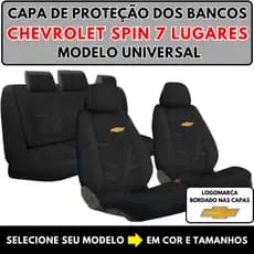 Capa De Proteção Banco Automotivo Carro Tecido Grosso Chevrolet Spin, Zafira 7 Lugares Modelo Universal Gm
