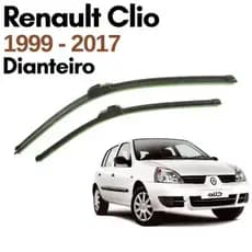 Par de Palhetas Limpador de Para-brisa Silicone 20”/18” para Renault Clio Hatch 1999 a 2017