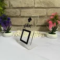 Placa Pix Acrílico Cristal 3mm Espelhado 6cm x 10cm QR Code