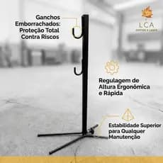 Suporte de Chão Manutenção Bicicleta Metal Resistente Ajustável 63cm gancho regulável base firme lavavel