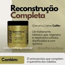 Máscara Queratina Creme Coiffer 500g Reconstrução Capilar