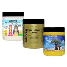 Cronograma Capilar Coiffer Hidratação 500gr, Nutrição 500gr e Reconstrução500gr 3 unidades