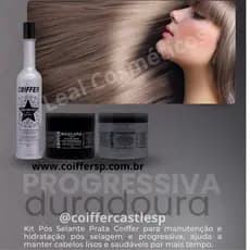 Kit Shampoo e Condicionador pós progressiva Coiffer 3 Passos Para Prolongar Sua Progressiva/Selante/Quimica