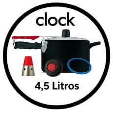 Kit Borracha Clock 4,5 Litros + Válvula de Segurança + Peso Cromado Clock Para Panela de Pressão Fechamento Interno