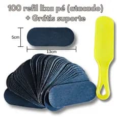 Refil Lixa Adesiva para Pé 100 Unidades – Atacado | 13x5cm + Suporte Grátis – Pedicure Profissional