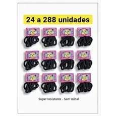 Kit Xuxinha Elástico de Meia Para Cabelo 24 a 288 Uni Atacado Preto Colorido Resistente Sem Metal