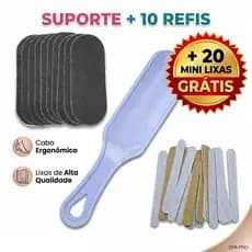 Kit 10 Refil Lixa De Pé Com Suporte + 20 Mini Lixas Grátis