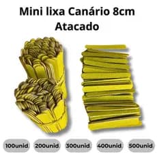 Mini Lixa Canário 8cm Atacado – Kit 100 a 500 Unidades Para Unhas Manicure
