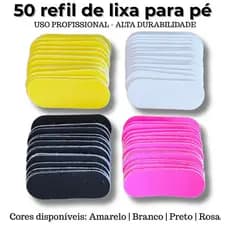 50 Refil de Lixa para Pé Pedicure Uso Profissional Alta Durabilidade