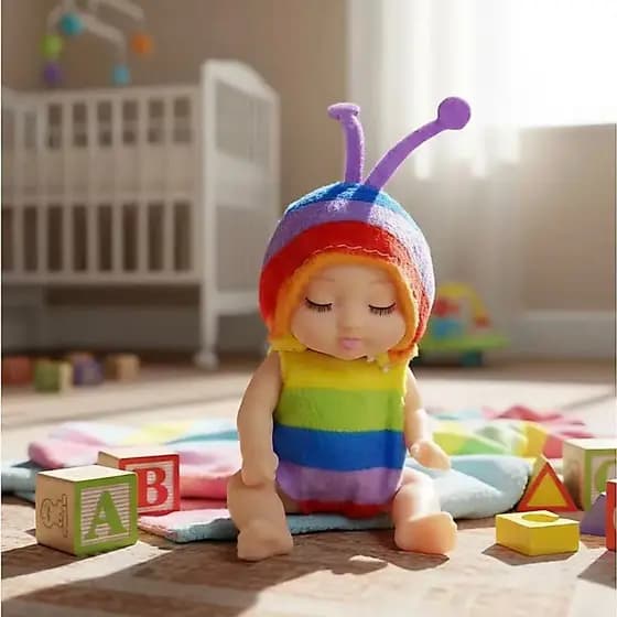 Kit Com 06 Mini Bonecas Dormindo Baby Cute Bebê Dormindo Brinquedo Infantil Fofo Modelos Sortidos