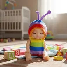 Kit Com 06 Mini Bonecas Dormindo Baby Cute Bebê Dormindo Brinquedo Infantil Fofo Modelos Sortidos