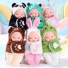 Kit Com 06 Mini Bonecas Dormindo Baby Sleep Bebê Dormindo Brinquedo Infantil Fofo Modelos SortidosKit Com 06 Mini Boneca