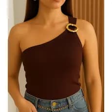 Blusa Feminina Ombro Único Blusinha Feminina Nula Manga