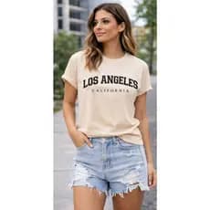 Camiseta Masculino, Feminino, Unissex, 100% algodão fio 30.1 , Los Angeles, California