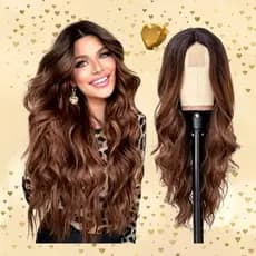 Peruca Lace Wig Weng Ondulada Orgânica Pode Pranchar Até 180° - Pronta Entrega