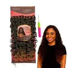 Cabelo Crochet Ondas Perfeitas 80cm 320g Fibra Sintética Bio Protein Macia Natural