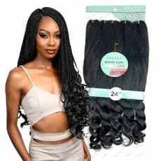 Cabelo Boho Curl Fibra Premium Jumbo Gypsy Braids Fulani Com Pontas Onduladas