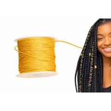 Fio Metálico Linha Brilhante Para Enfeite Tranças De Cabelo 100 Metros Dourado Prata