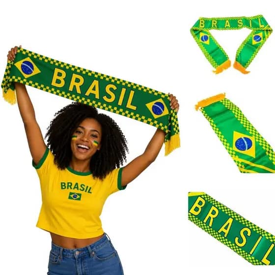 Cachecol com a estampa Do Brasil Copa de Futebol 2026