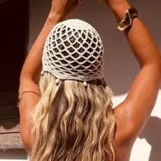 Headpiece touca de croche - tendência, leve e confortável