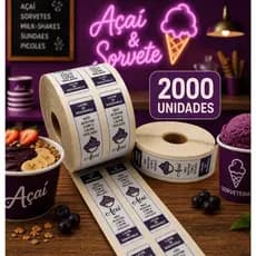 2000 Unidades Lacres Adesivos de Segurança Para Açaí Inviolável a Prova D'água Personalizado