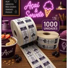 1000 Unidades Lacres Adesivos de Segurança Para Açaí Inviolável a Prova D'água Personalizado
