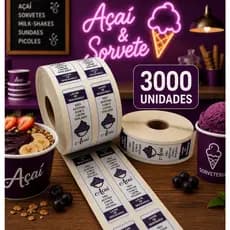 3000 Unidades Lacres Adesivos de Segurança Para Açaí Inviolável a Prova D'água Personalizado