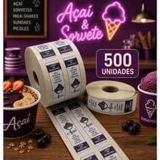 500 Unidades Lacres Adesivos de Segurança Para Açaí Inviolável a Prova D'água Personalizado