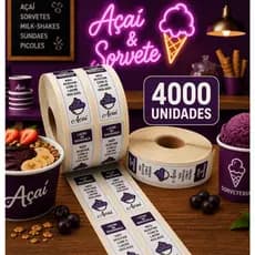 4000 Unidades Lacres Adesivos de Segurança Para Açaí Inviolável a Prova D'água Personalizado