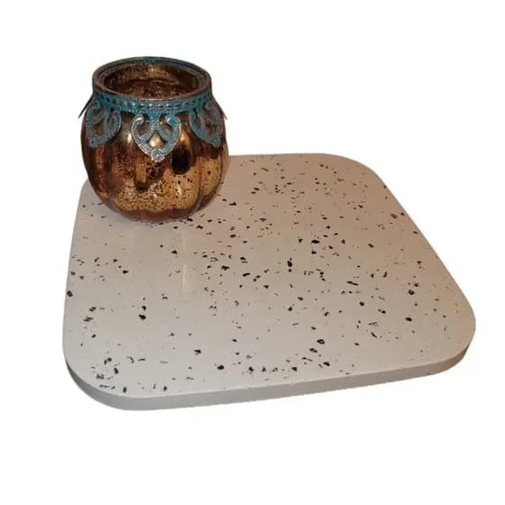 Bandeja Quadrada Glam (sem bordas) em Concreto Granilite para lavabo, skincare, sala, quarto, porta objetos | joias
