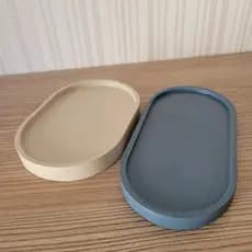 KIT 2 BANDEJAS DECORATIVAS em concreto porta objetos, velas, lavabo, banheiro, sala estar quarto