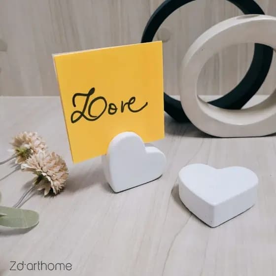 Porta Bilhete ou Fotos em cimento para mesa de escritório home office sala mesa