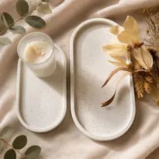 Bandeja Oval Decorativa P | G para lavabo porta objeto joias velas