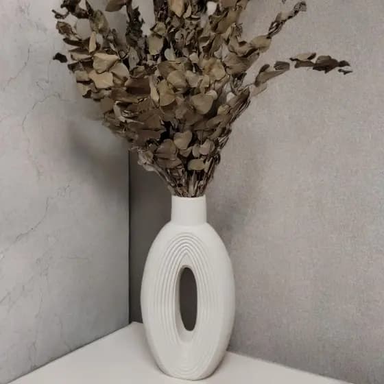 Vaso Uno 30cm Canelado Decorativo em Concreto