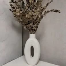 Vaso Uno 30cm Canelado Decorativo em Concreto