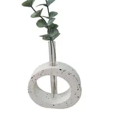 Vaso decorativo COM tubo hidroponico Redondo Orgânico Nórdico decoração minimalista sala quarto escritorio mesa