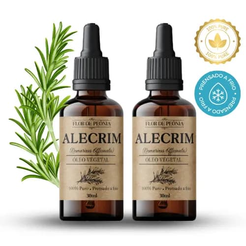 Kit 2 Óleos Vegetal de Alecrim 30ml 100% puro | Crescimento e Fortalecimento Capilar