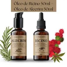 Kit Óleo Vegetal de Rícino 50ml + Óleo Vegetal de Alecrim 50ml | Tratamento e Fortalecimento Capilar