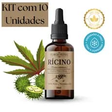 Kit 10 Óleos Vegetal de Rícino(Mamona) 100% Puro 50ml| Fortalece e Ajuda no Crescimento dos Fios