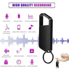Gravador De Voz Digital Ditafone Redução Ruído Áudio Inteligente Portátil Gancho Chaveiro Reunião USB MP3