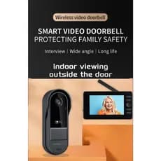 Campainha Inteligente À Prova D'água Tela De Vídeo IPS De 4.3 Polegadas Visão Noturna Infravermelha 2.4G Wi-Fi De Comuni