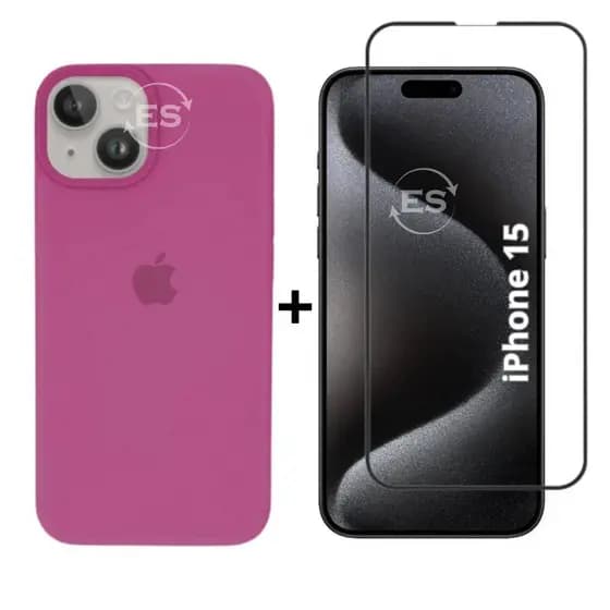 Kit 2em1 Capa Case + Pelicula de Vidro 3D Para iPhone 15 - Linha Premium